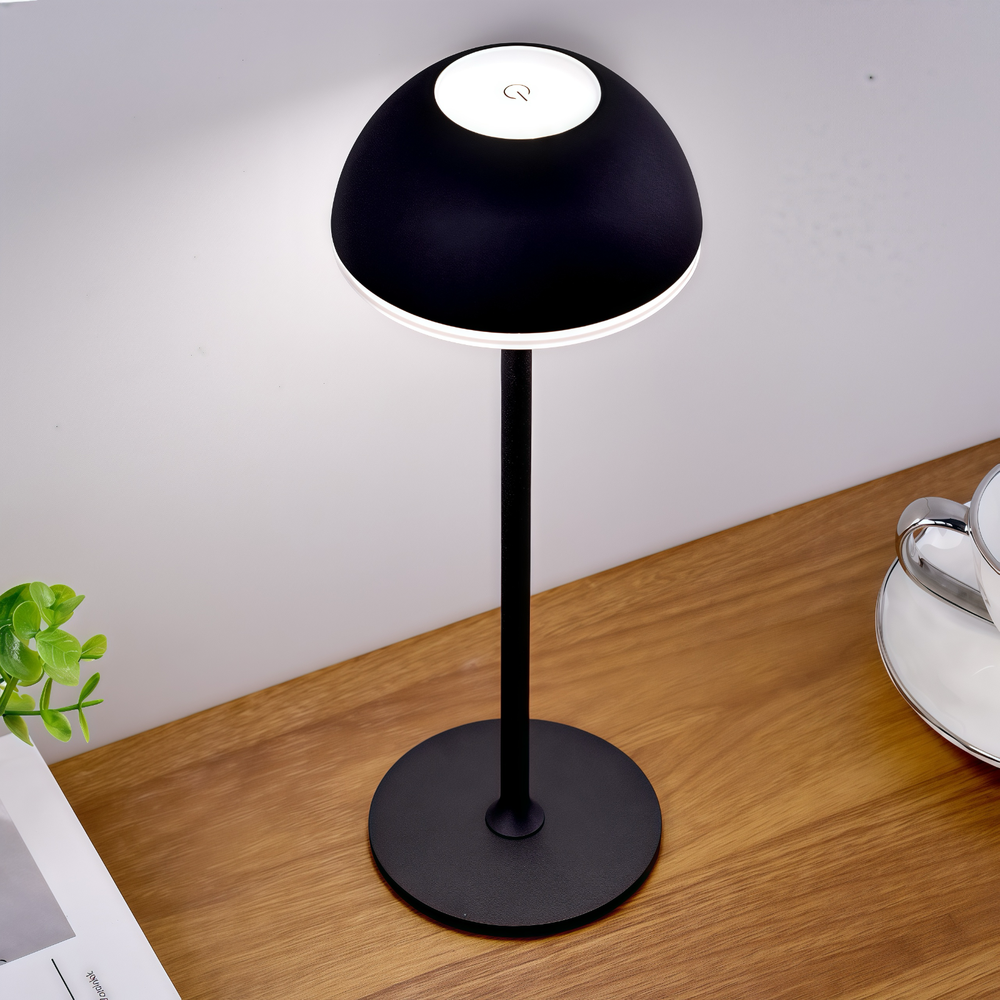 Opladelig LED bordlampe Inde/ude - Sort, touch dæmpbar, 3i1, IP54 udendørs