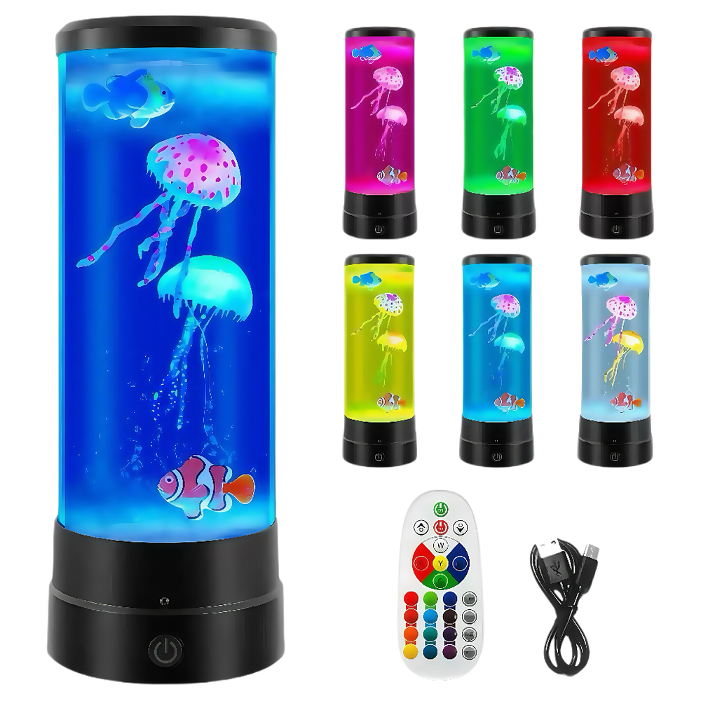 Fiskelampe RGB 30cm høj - Ø11 cm til børn og barnlige sjæle