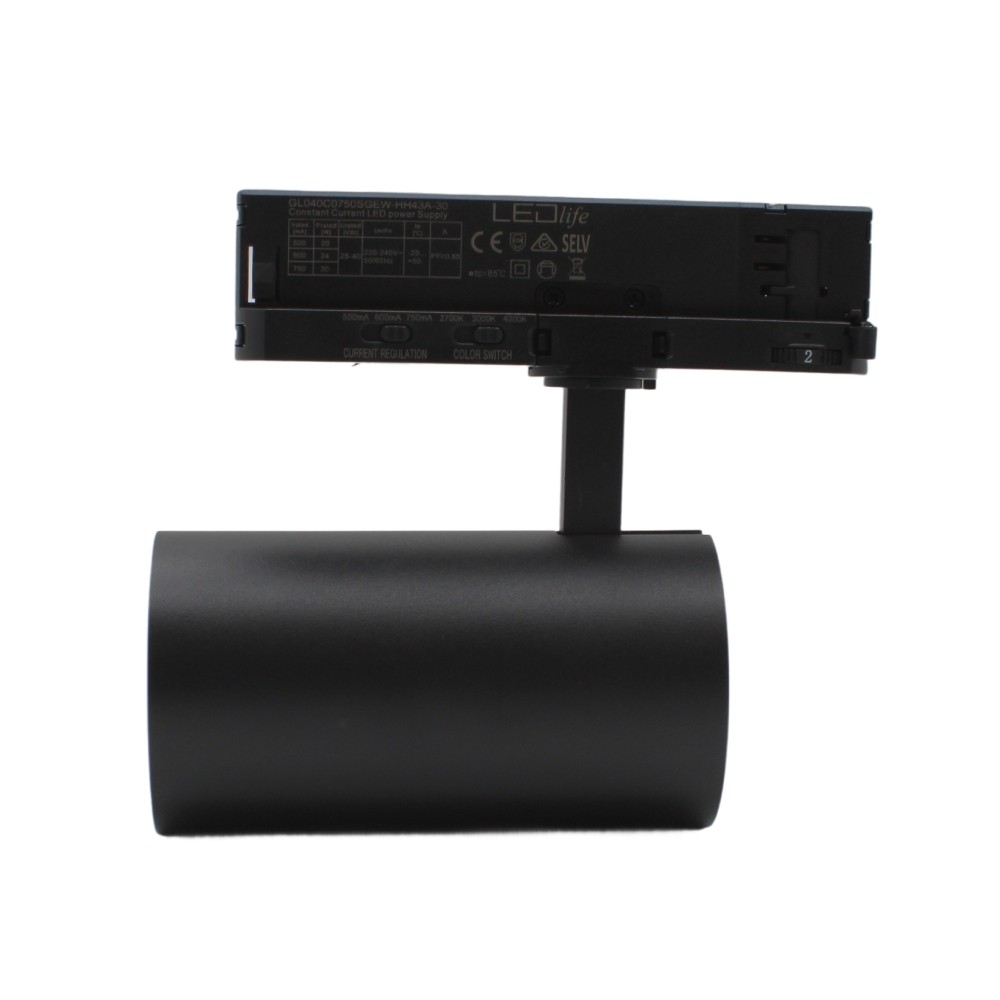 LEDlife CCT justerbar skinnespot 28W - Sort, Justerbar CCT + lysstyrke, RA90, 3200lm, Flicker free, 3-faset