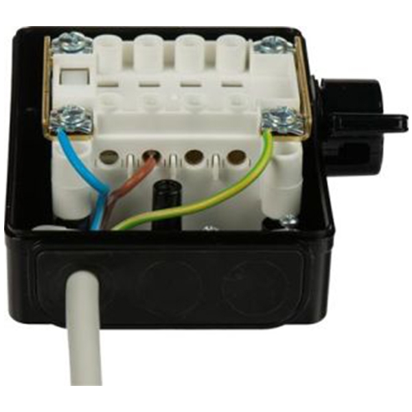Sikkerhedsafbryder, sort 16A 3-pol+N+J