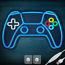 Neon Gamepad Skilt - Tilbehør til gaming med USB-indgang