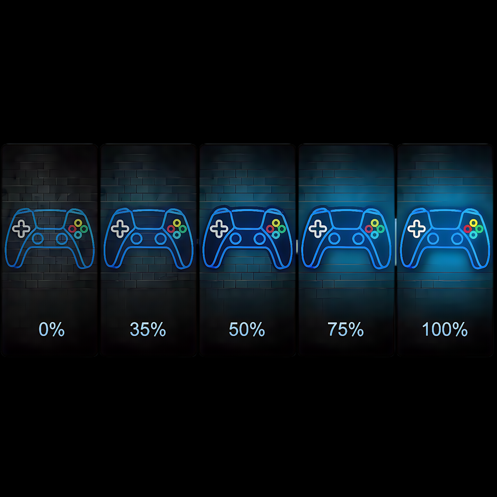 Neon Gamepad Skilt - Tilbehør til gaming med USB-indgang