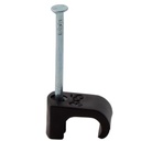 Kabelsøm-clips - Flad 3-5mm, Sort (100 stk. æske)