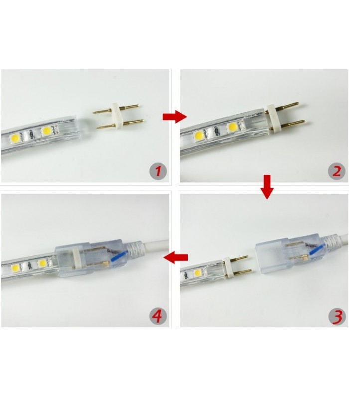 5 m. vandtæt LED strip (Type Q) - 230V, IP67