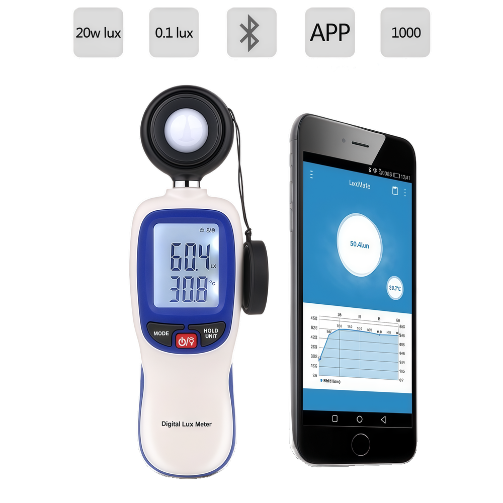Bluetooth Lux måler - Præcis måling af lys med praktisk app til trådløs styring