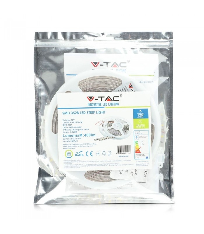3,6W/m LED strip - 5m, grønt lys