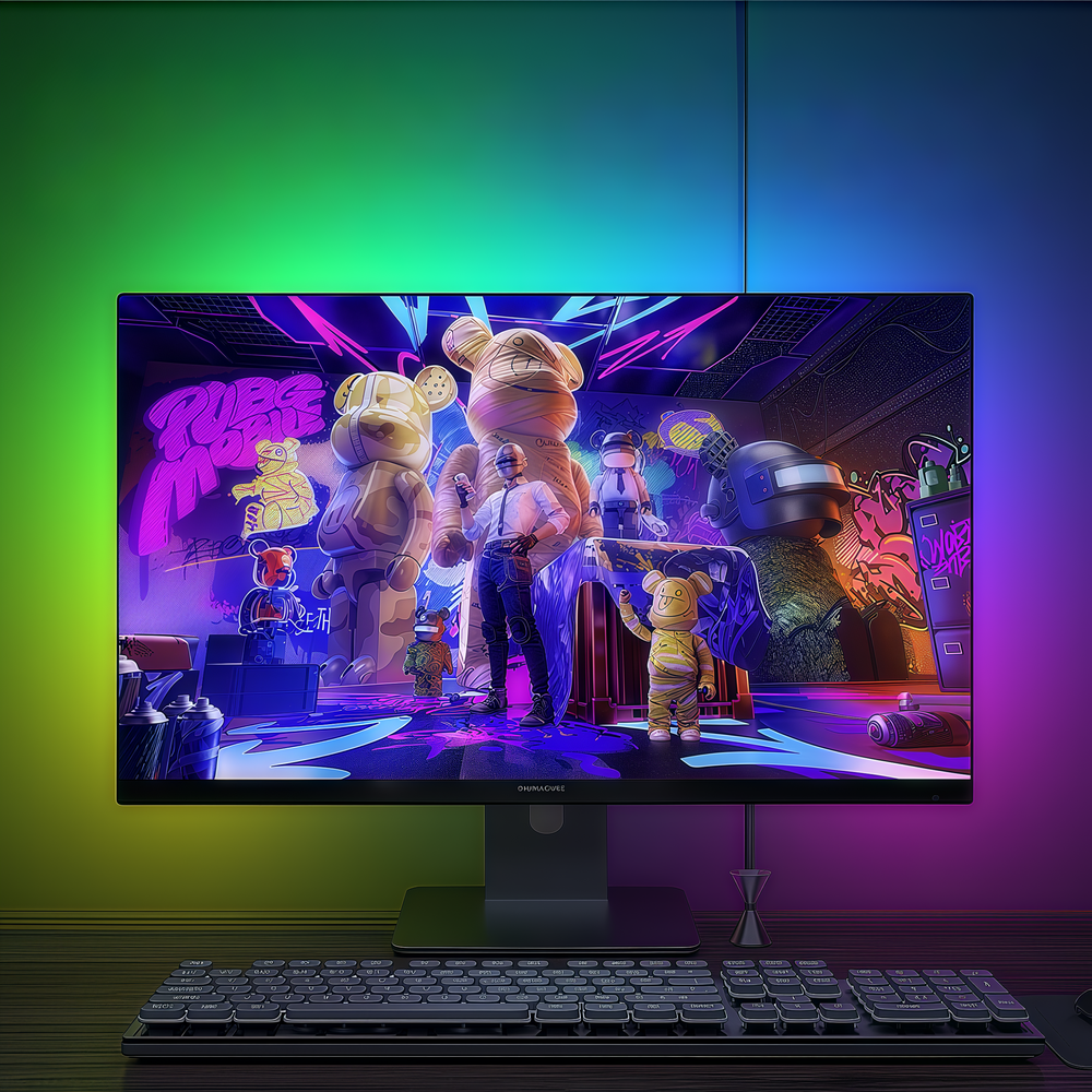 PC Sync LED Strip 24' Skærm 3 Sider - RGBIC, USB, 60 LED/m, 10W/m