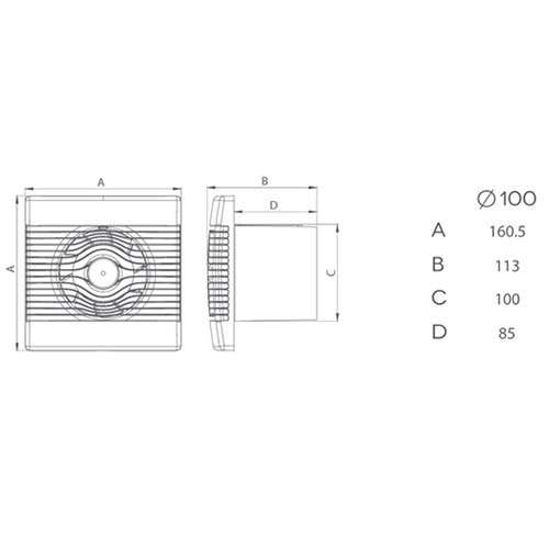 pRemium ventilator m. kugleleje og hygrostat