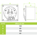 dRim standard ventilator m. kugleleje sort front