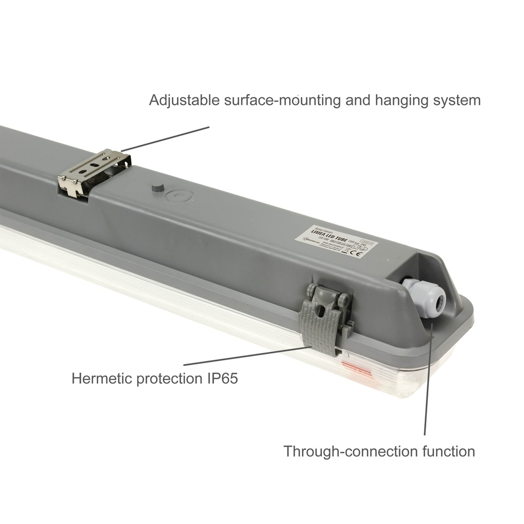 Limea LED armatur for LED rør 1x150cm IP65