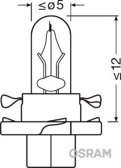 Osram instrumentbelysning 12V  1,5W