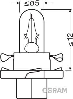 Osram original instrumentbelysning 12V,  2W
