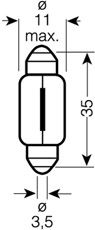 Osram sokkelpærer original 12V, 6W