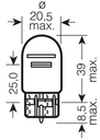 Osram blinklys pære 12V, 5W