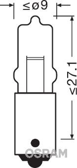 Osram original kabinelys sokkelpærer 12V, 10W