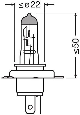Osram fjernlys pære 12V, 60W