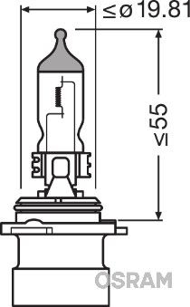 Osram original fjernlys pære 12V, 51W