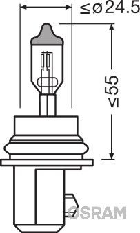 Osram original fjernlys 12V, 60W