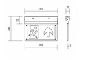 væg- eller loftmonteret LED exit skilt - 2W, Samsung LED chip, 140 lumens