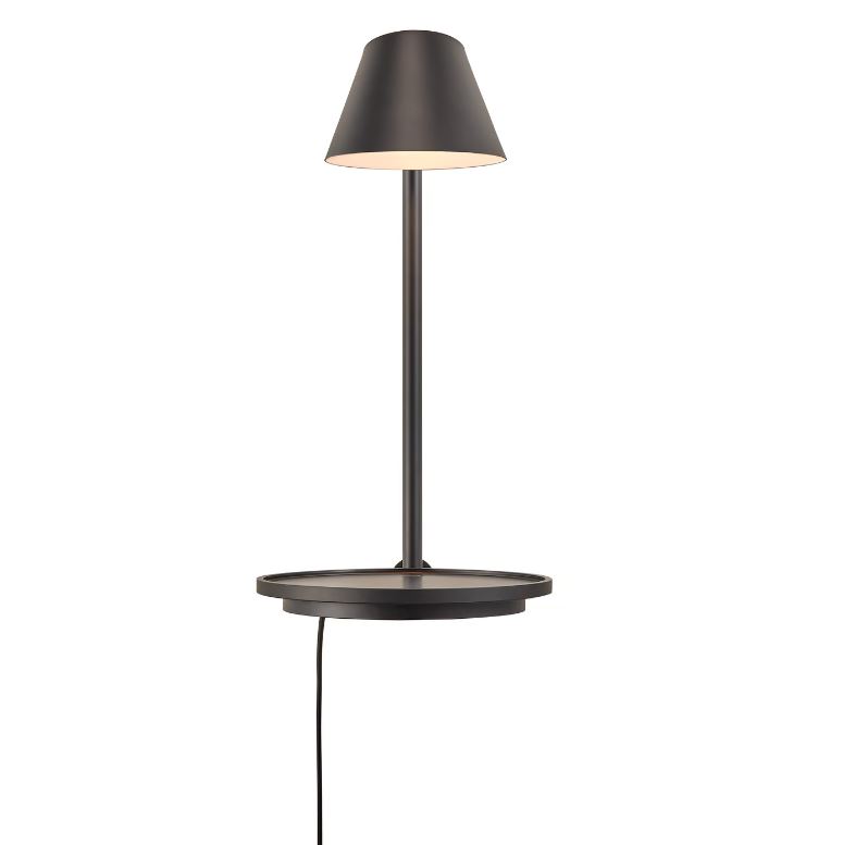 Væglampe Stay, LED modul, sort