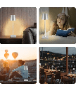 Opladelig LED bordlampe, Sølv, touch dæmpbar