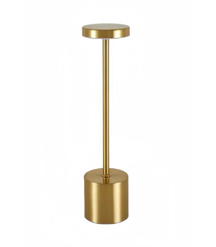 Opladelig LED bordlampe, Guld, touch dæmpbar
