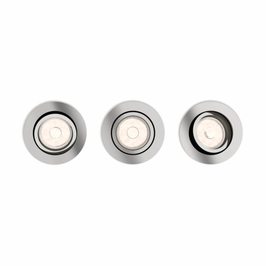 PHILIPS DONEGAL Indbygningsspot (Max 5,5W GU10 LED) Krom 3-pak u/ pære