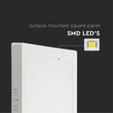 V-Tac 12W 3000K LED loftslampe - 17 x 17cm, Højde: 3cm, hvid kant, inkl. lyskilde