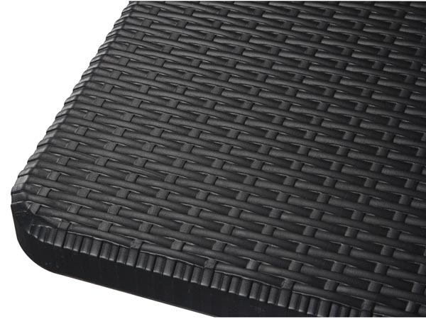 Klapstol - Sort stål, Sort plast (rattan)