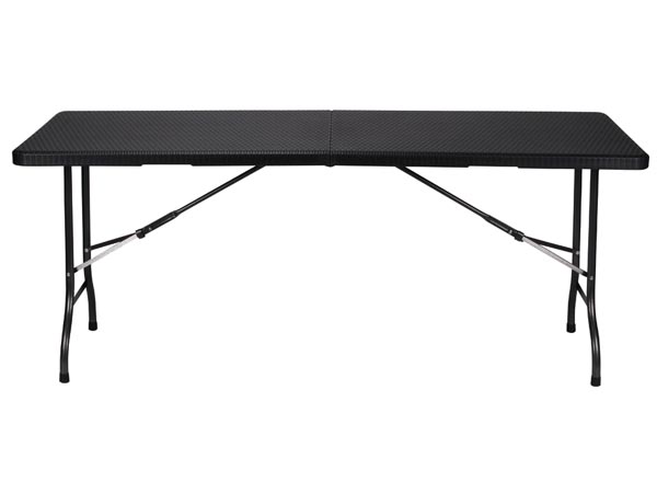Klapbord - Sort, 180 x 75 x 74cm (rattan)