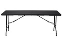 Klapbord - Sort, 180 x 75 x 74cm (rattan)