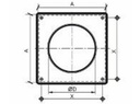 Vægflange - 135x135mm, Ø105mm, Hvid
