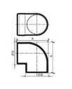 Rund vinklet stykke - 90°, Ø125mm