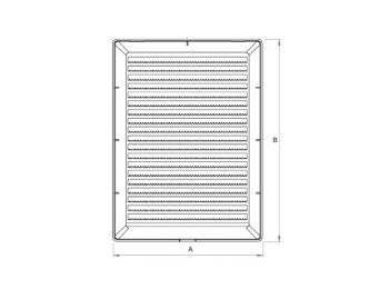 Rektangulær ventilationsrist - 140x210mm kanal, Grafit