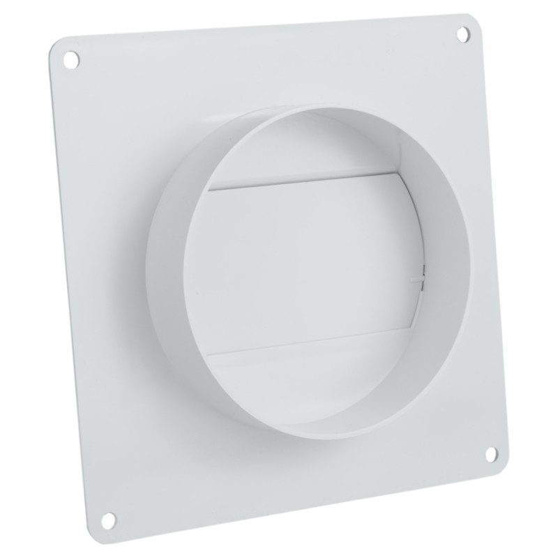 Vægflange m. tilbageslagsventil - 110x55mm til Ø100mm