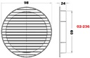 Rund ventilationsrist - Ø70mm, Grafit
