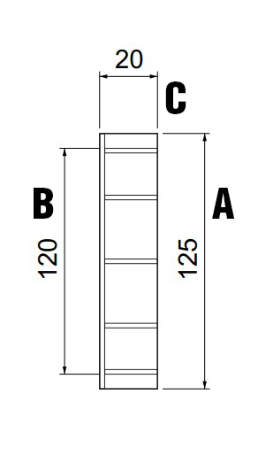 Rund reduktionsstykke - Ø125/Ø120mm