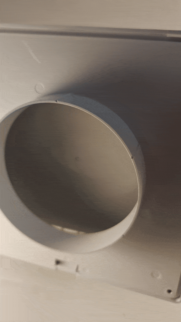 Vægrist med hætte - 170x170mm, Ø125mm, Hvid