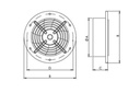 Industriel vægventilator - aRos Ø400mm, 180W, 3470m3/t