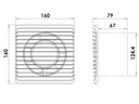 Vægventilator - planet eneRgy Ø125 HS, Fugtsensor, 8W