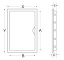 Inspektionslem - 100x100mm, Plast, Koksgrå
