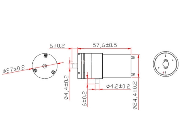 Mini vacuum luftpumpe - 5Vdc (3-6Vdc) / 250mA (3,2L/min.)
