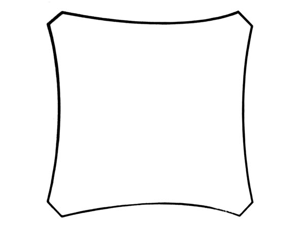 Kvadratisk solsejl - 3,6 x 3,6m vandgennemtrængelig, BEIGE