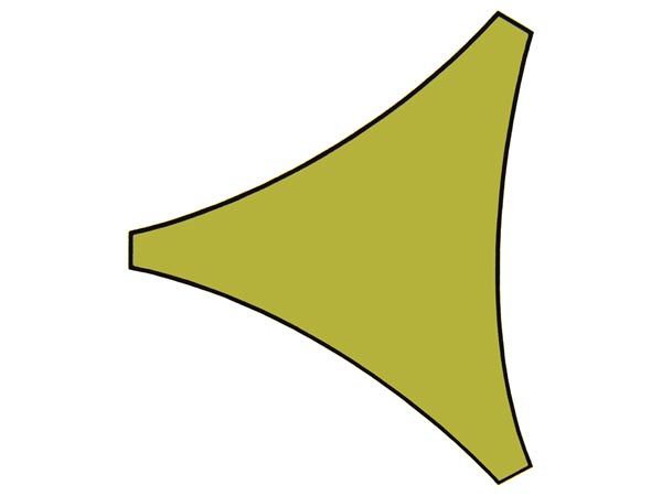 Trekantet solsejl - 3,6 x 3,6 x 3,6m LIME GRØN