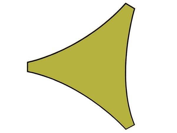 Trekantet solsejl - 5 x 5 x 5m, LIME GRØN