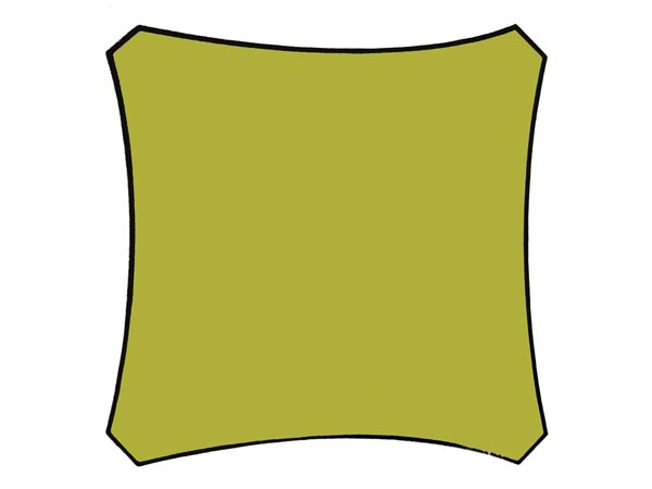 Kvadratisk solsejl - 5 x 5m, LIME GRØN