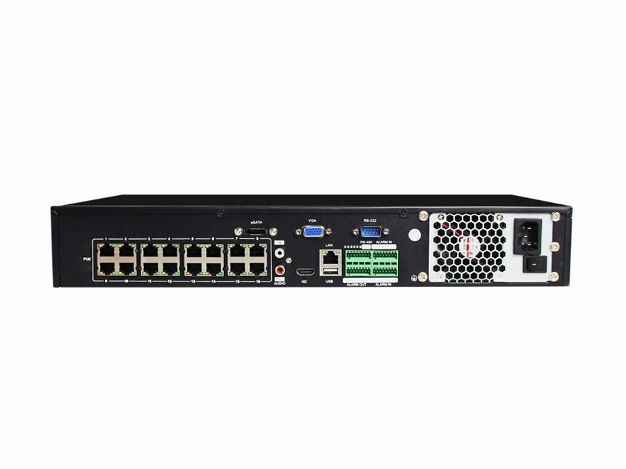 HD NVR netværksvideooptager - 16xIP kam., 16xPoE, 4K 5MP