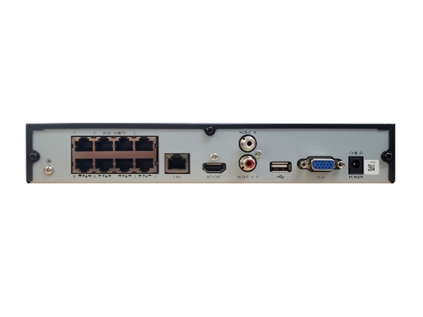 HD NVR netværksvideooptager - 16xIP kam., 8xPoE, 4K 8MP