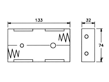 Batteriholder til 4xD bat. (m. knapterminaler)
