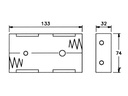 Batteriholder til 4xD bat. (m. knapterminaler)